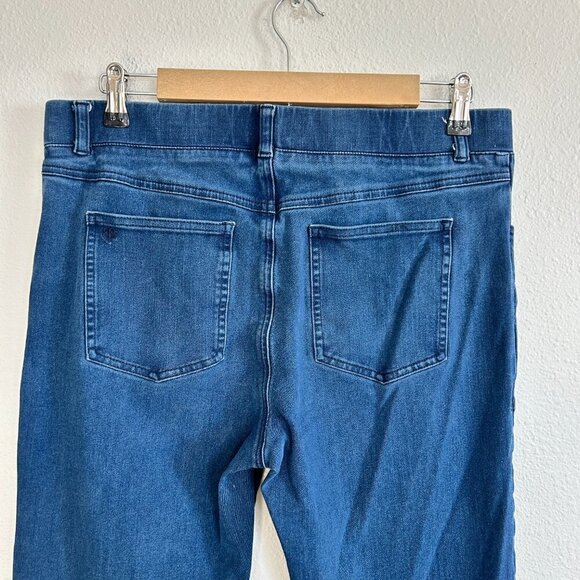 Betabrand Jeans Womens L Blue Straight Leg Pull On Yoga Comfort Stretch Indigo - Picture 5 of 8
